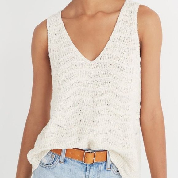 Madewell Tops - Madewell Cream  Crochet Tank
